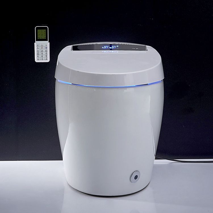 JAPANESE CERAMIC INTELLIGENT SMART TOILET - P-TRAP, REMOTE CONTROL, HEATED SEAT, AUTOMATIC BIDET, INSTANT WATER HEATING, LED NIGHT LIGHT, MODERN DESIGN, WHITE