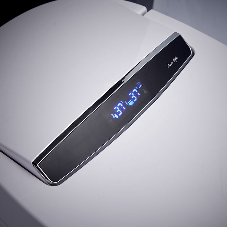 JAPANESE CERAMIC INTELLIGENT SMART TOILET - P-TRAP, REMOTE CONTROL, HEATED SEAT, AUTOMATIC BIDET, INSTANT WATER HEATING, LED NIGHT LIGHT, MODERN DESIGN, WHITE