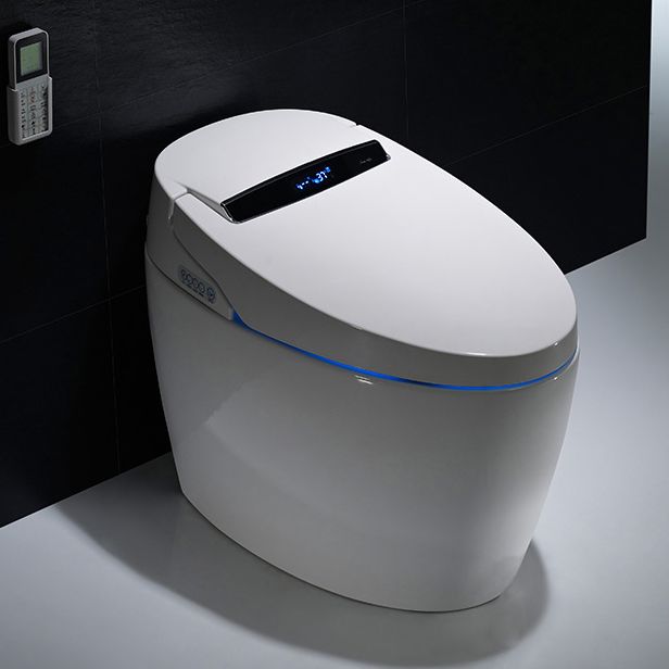 JAPANESE CERAMIC INTELLIGENT SMART TOILET - P-TRAP, REMOTE CONTROL, HEATED SEAT, AUTOMATIC BIDET, INSTANT WATER HEATING, LED NIGHT LIGHT, MODERN DESIGN, WHITE