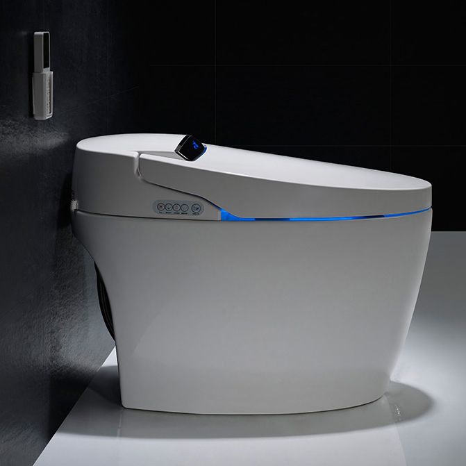 JAPANESE CERAMIC INTELLIGENT SMART TOILET - P-TRAP, REMOTE CONTROL, HEATED SEAT, AUTOMATIC BIDET, INSTANT WATER HEATING, LED NIGHT LIGHT, MODERN DESIGN, WHITE