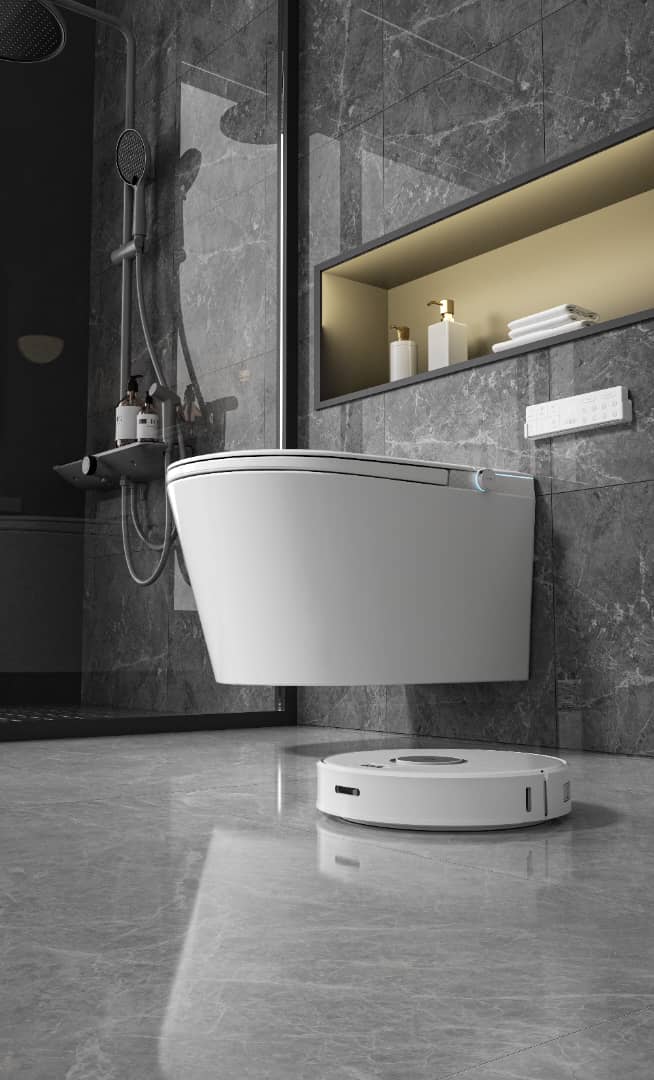 Japanese wall hung smart bidet toilet frame set with concealed water tank, heated tank, remote control, touchless, P-trap UV sterilization, INSTANT HEATING